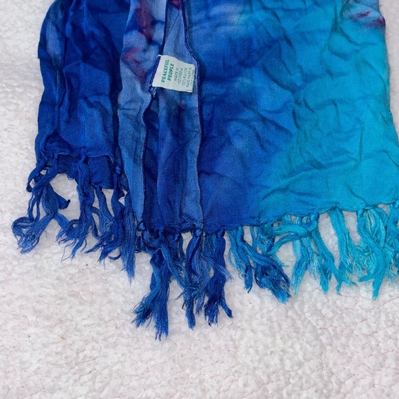 Azure Blue Fringe Swim Coverup Resort Wear - Picture 7 of 7